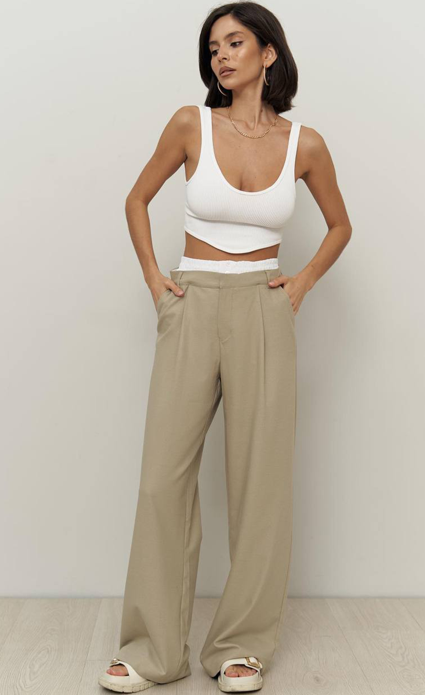 PANTALON DOUBLÉ À LA TAILLE